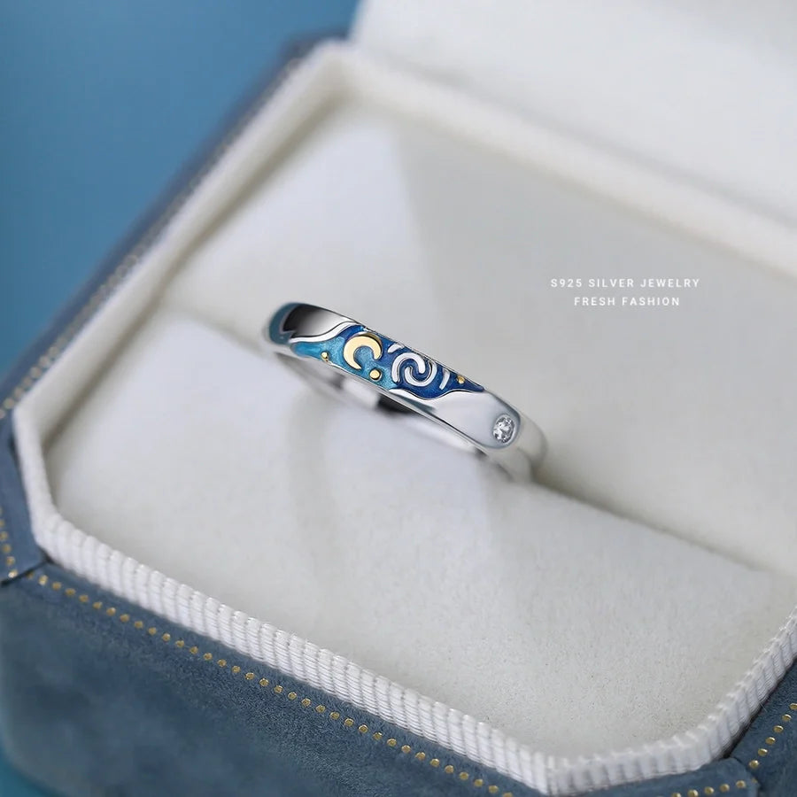925 Sterling Silver Zircon Van Gogh Verstellbarer Ring 925 Sterling Silver Ringe | Shop Nory