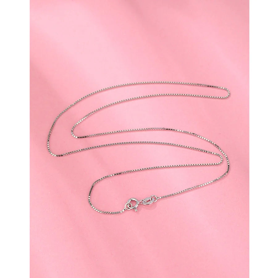 925 Sterling Silver Kabelkette Boxkette Einfarbige Halskette | Shop Nory