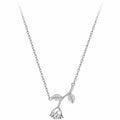 925 Sterlingsilber Zirkon Kabelkette Einlage Rose Halskette | Shop Nory