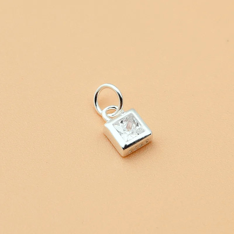 1 Stück 4*6mm Loch 2~2,9mm 925 Sterling Silber Zirkon Geometrisch Polierter Anhänger Schmuck Zubehör | Shop Nory