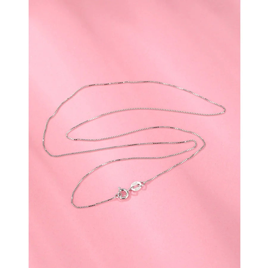 925 Sterling Silver Kabelkette Boxkette Einfarbige Halskette | Shop Nory
