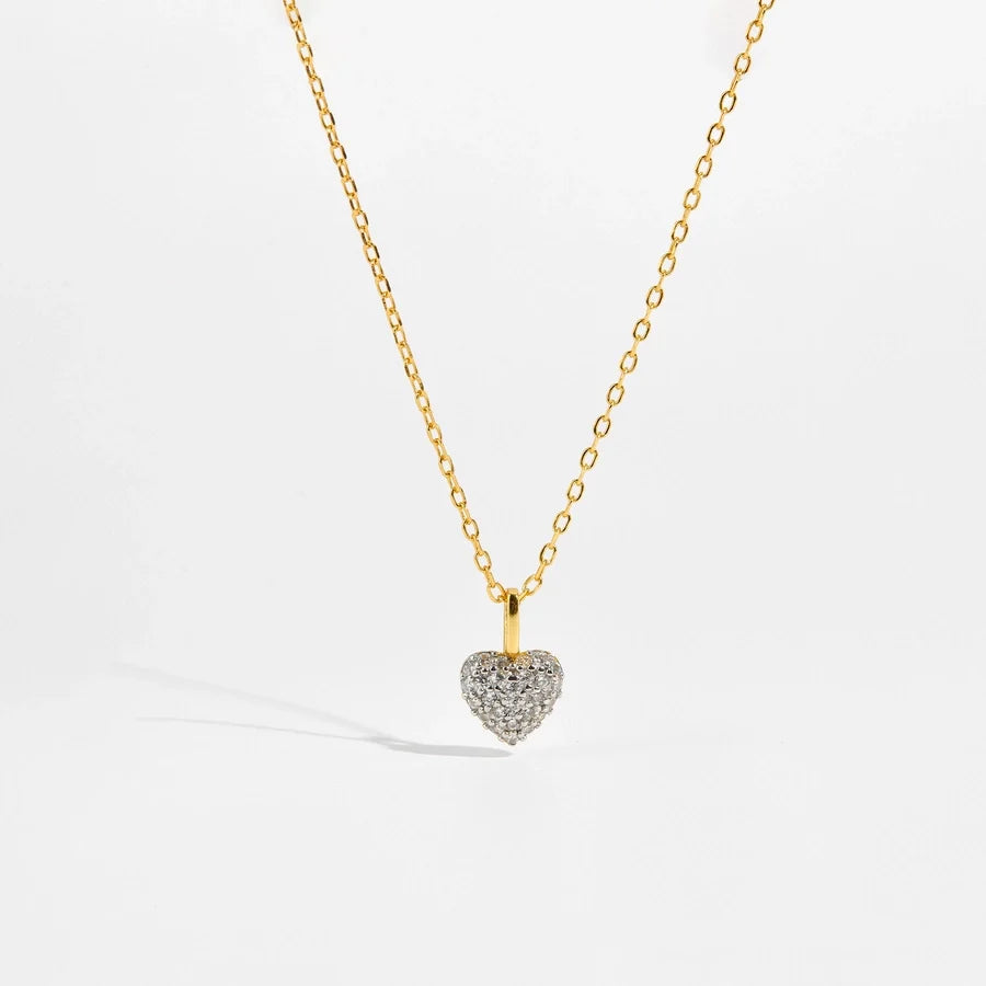 925 Sterling Silver Zirkon Kabelkette Herzform Anhänger Halskette | Shop Nory