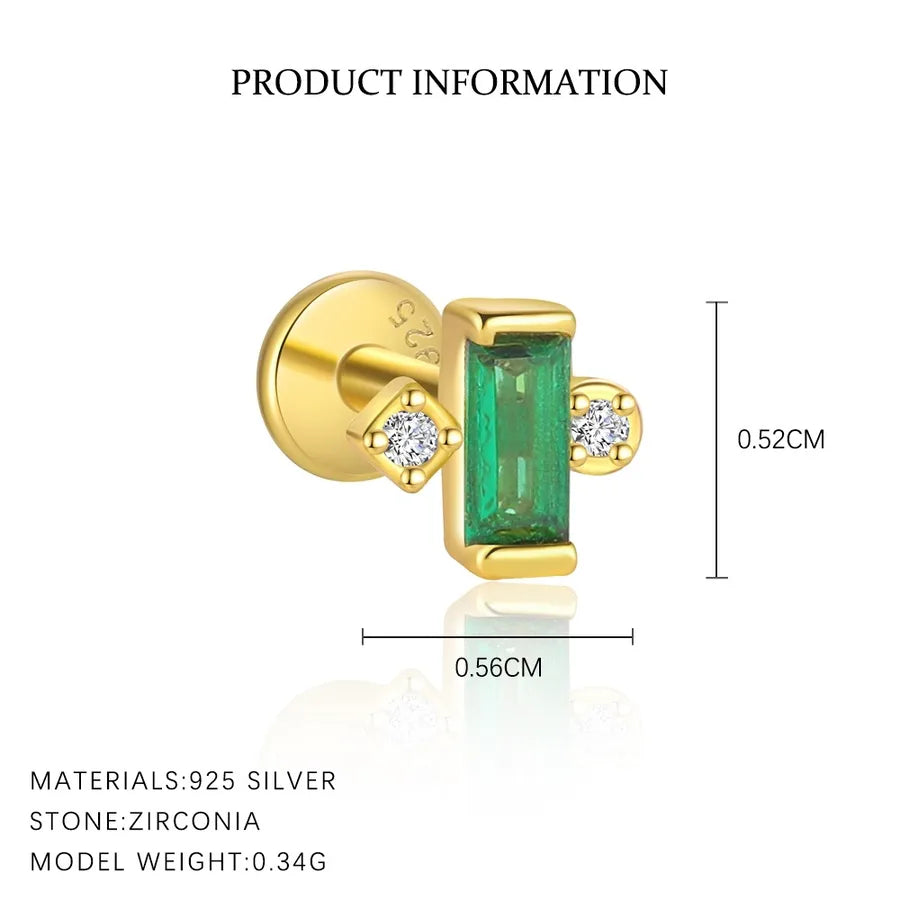 1 Stück 1 Paar 925 Sterling Silber Zirkon 925 Sterling Silber Ohrringe Geometrische Tropfenohrringe Ohrstecker | Shop Nory