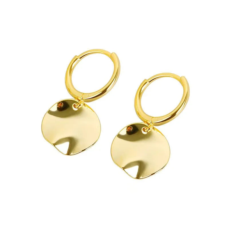 K Gold Plated Weißgold Plated 925 Sterlingsilber 925 Sterlingsilber Ohrringe Runde Tropfenohrringe | Shop Nory