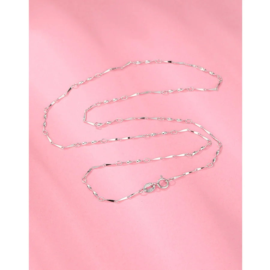 925 Sterling Silver Kabelkette Boxkette Einfarbige Halskette | Shop Nory