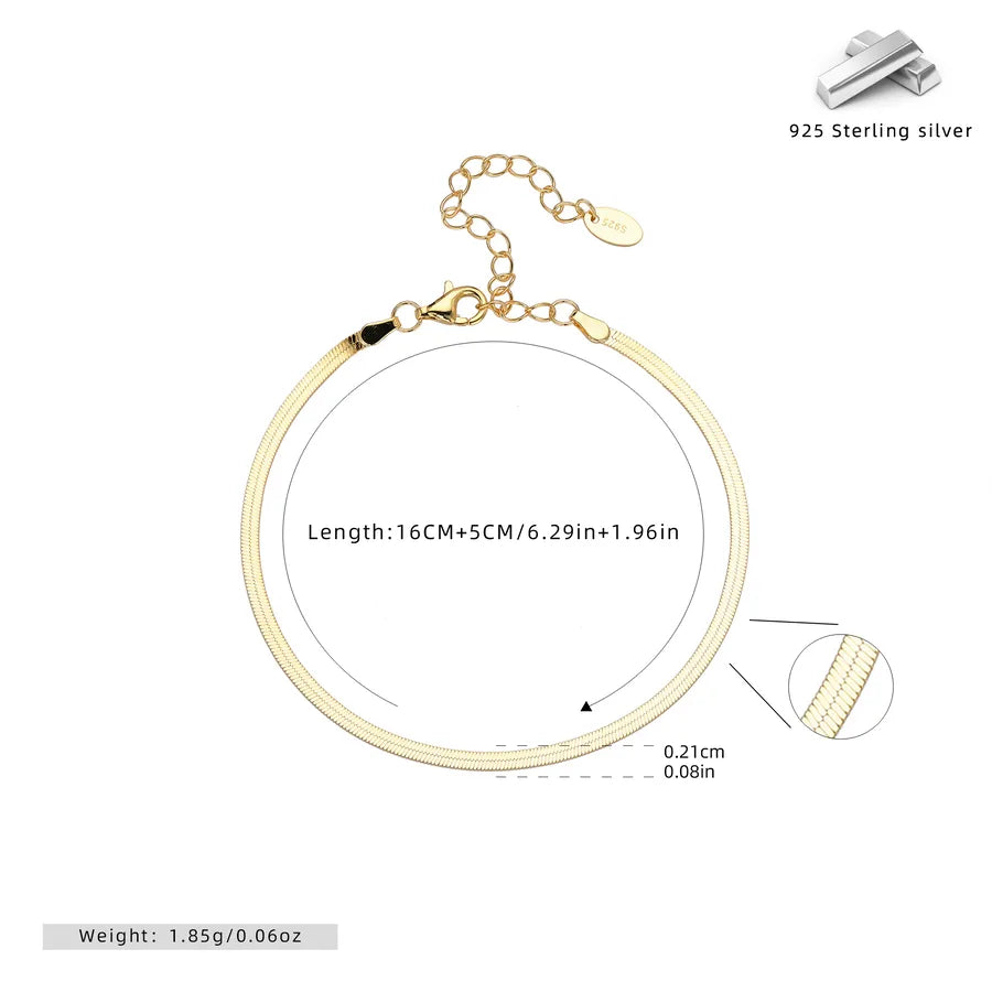 925 Sterling Silber Schlangenkettenarmbänder Einfacher Stil | Shop Nory