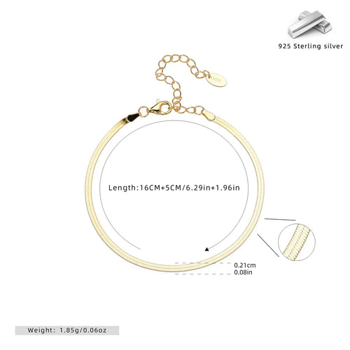 925 Sterling Silber Schlangenkettenarmbänder Einfacher Stil | Shop Nory