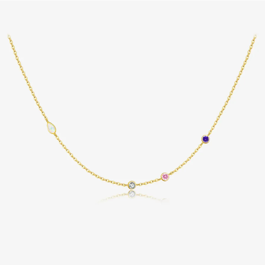 925 Sterling Silber Zirkon Kabelkette Einlage Geometrische Schlange Halskette | Shop Nory