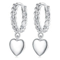 1 Paar Weiße Goldplattierte 925 Sterlingsilber Herzform Anhängerohrringe | Shop Nory