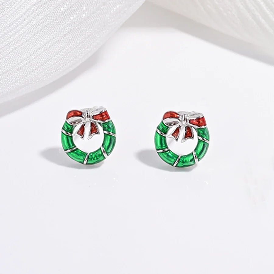 1 Paar 22K goldplattiert rhodiumbeschichtet 925 Sterling Silber Zirkon 925 Sterling Silber Ohrringe Weihnachtsbaum Weihnachtsmütze Obst Ohrstecker | Shop Nory