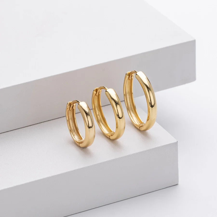 1 Paar 18K Goldplattierte Weißgoldplattierte Rhodiumplattierte 925 Sterling Silber 925 Sterling Silber 925 Sterling Silber Ohrringe Kreisohrringe | Shop Nory