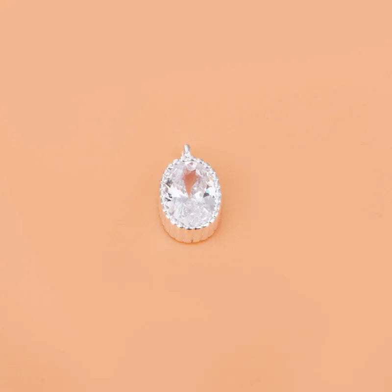1 Stück 8.8*5.2mm Loch Unter 1mm 925 Sterling Silber Zirkon Geometrisch Polierte Anhänger Schmuck Zubehör | Shop Nory