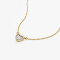 925 Sterling Silber Zirkon Kabelkette Vergoldung Herzform Anhänger Halskette | Shop Nory