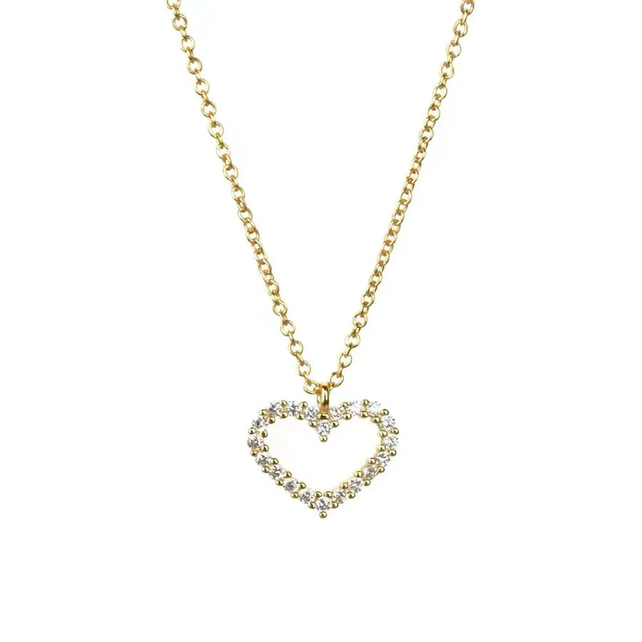 925 Sterling Silber Kabelkette Beschichtung Herzform Anhänger Halskette | Shop Nory