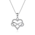 925 Sterling Silver Zircon box chain Hollow Out Inlay Unendlichkeit Herzform Anhänger Halskette | Shop Nory