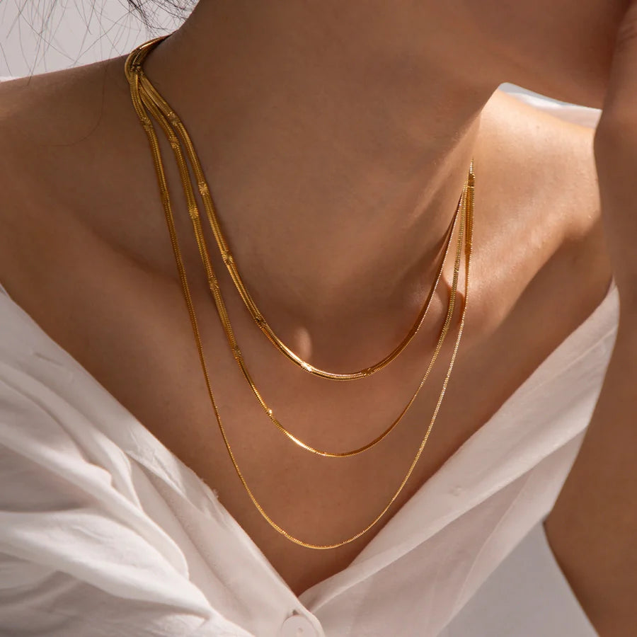 Halskette "Tina" in Edelstahl -18k vergoldet | Shop Nory