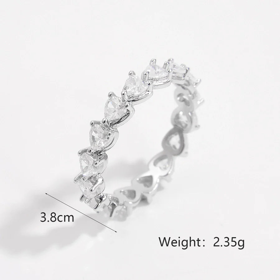 Weißgold plattiert 925 Sterling Silber Zirkon quadratische Herzform Ringe 925 Sterling Silber Ringe | Shop Nory