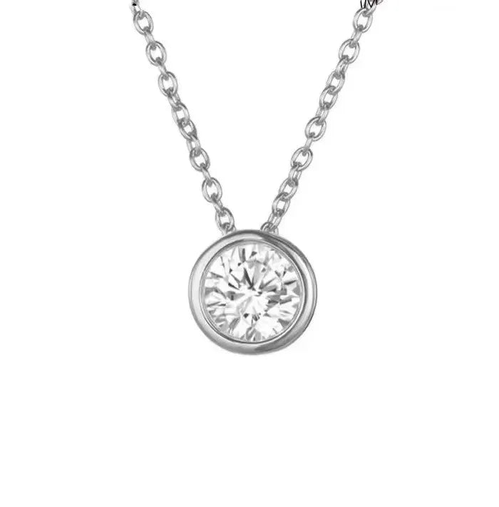 925 Sterling Silver Geburtsstein Kabelkette Einlage Runde Halskette | Shop Nory