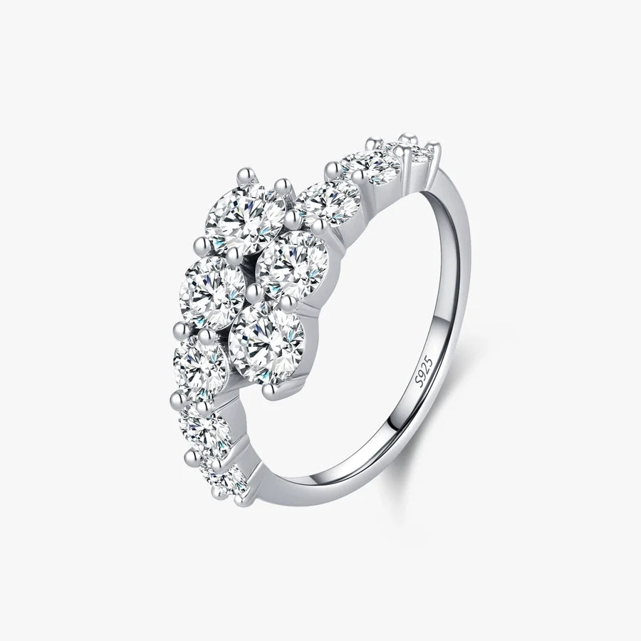 Rhodinbeschichtete 925 Sterling Silber Zirkon Geometrische Ringe 925 Sterling Silber Ringe | Shop Nory