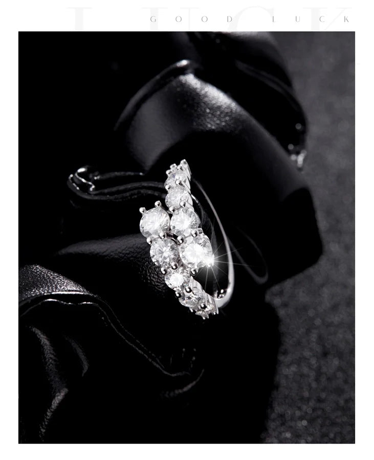 Rhodinbeschichtete 925 Sterling Silber Zirkon Geometrische Ringe 925 Sterling Silber Ringe | Shop Nory
