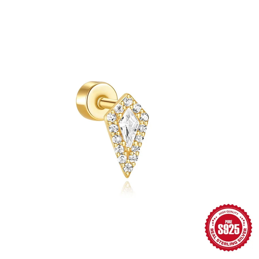1 Stück Ohrknorpelringe & Steckern Einfacher Stil Klassischer Stil Geometrisch 925 Sterling Silber Opal Zircon Ohrknorpelringe & Steckern | Shop Nory