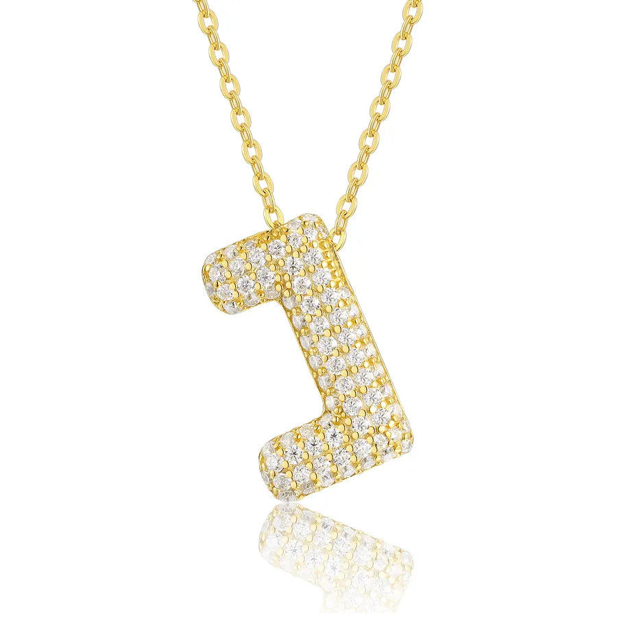 925 Sterling Silver Moissanite Kabelkette Buchstaben Anhänger Halskette | Shop Nory