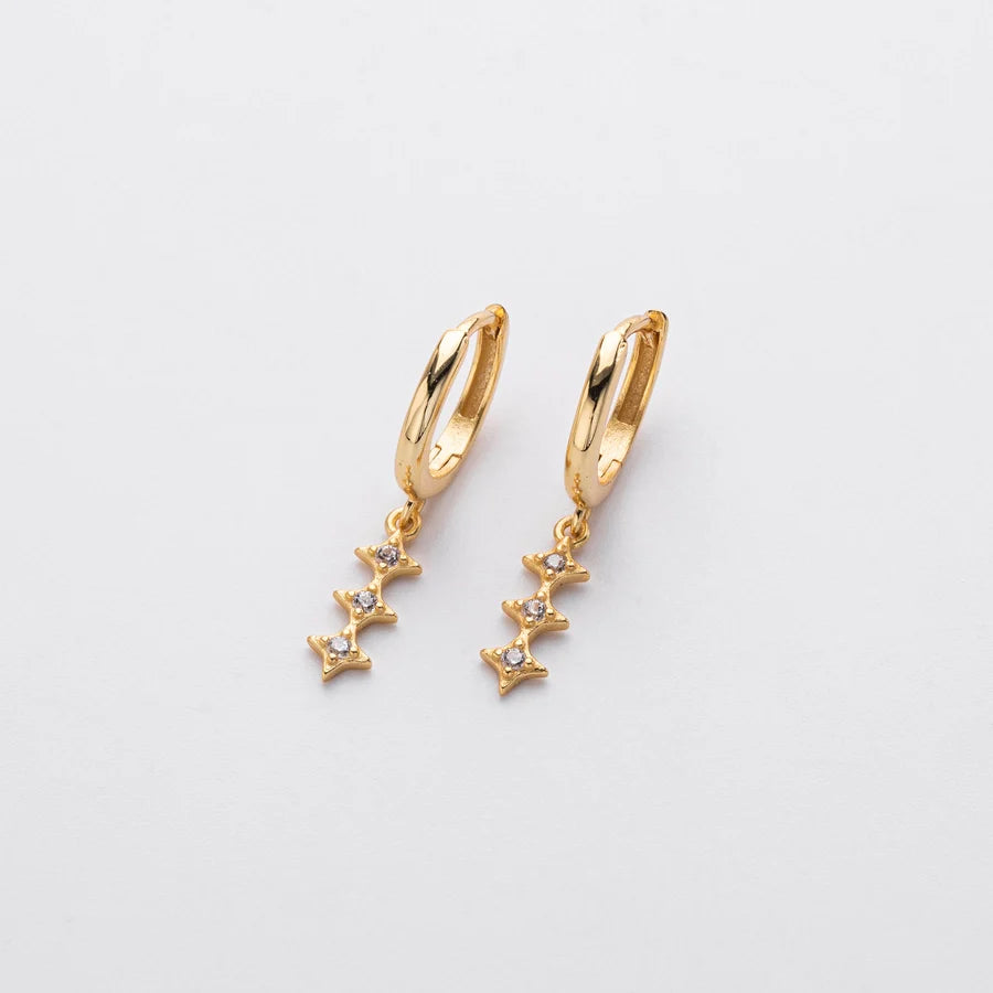 1 Paar 18K Gold Plattiert Weiß Gold Plattiert Rhodium Plattiert 925 Sterling Silber Zirkon 925 Sterling Silber Ohrringe Geometrische Tropf Ohrringe | Shop Nory