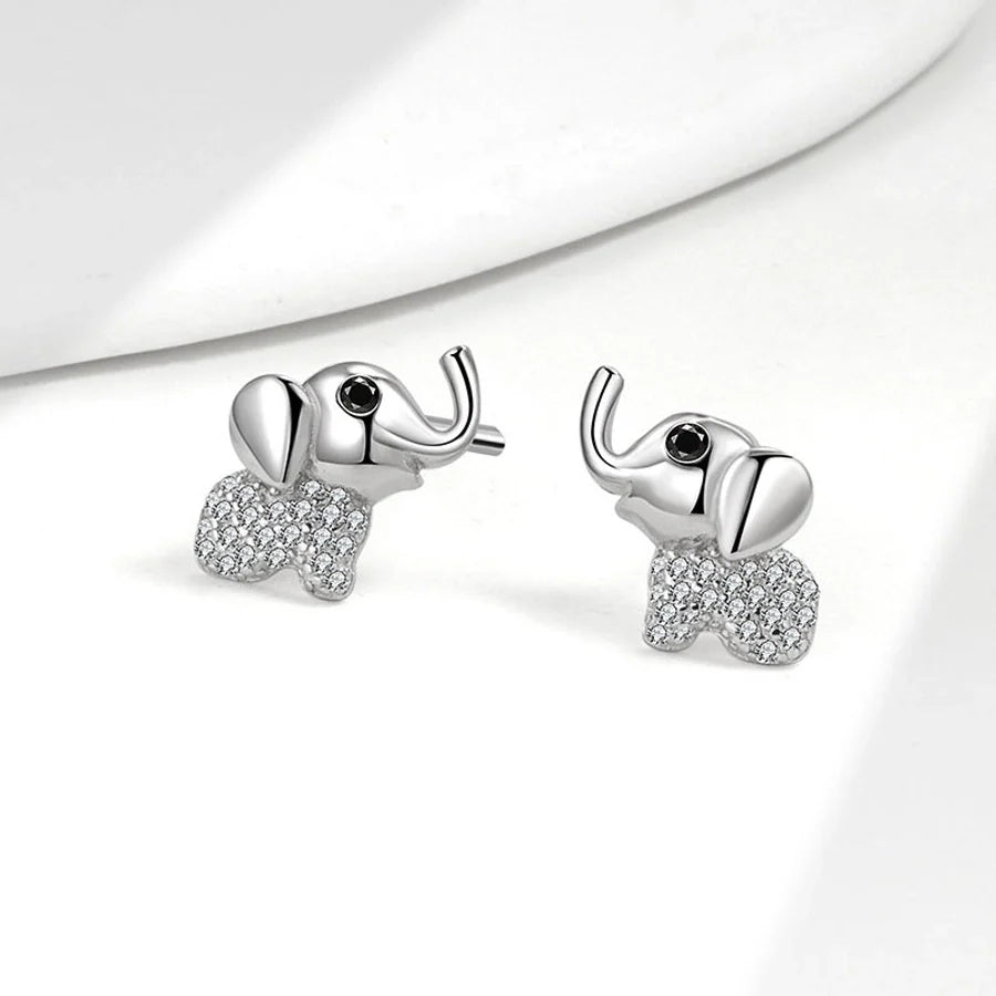 1 Paar 18K vergoldete 925 Sterling Silber Zirkon 925 Sterling Silber Ohrringe Elefanten Ohrstecker | Shop Nory