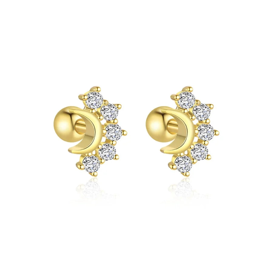 1 Stück 1 Paar 925 Sterling Silber Zirkon 925 Sterling Silber Ohrringe Geometrisch Star Bow Knot Tropfen Ohrringe Ohrstecker | Shop Nory