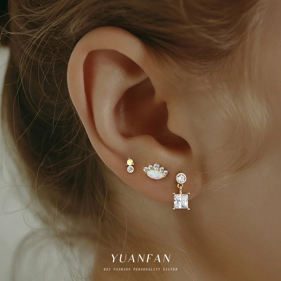 1 Stück 1 Paar 925 Sterling Silber Zirkon 925 Sterling Silber Ohrringe Geometrisch Star Bow Knot Tropfen Ohrringe Ohrstecker | Shop Nory