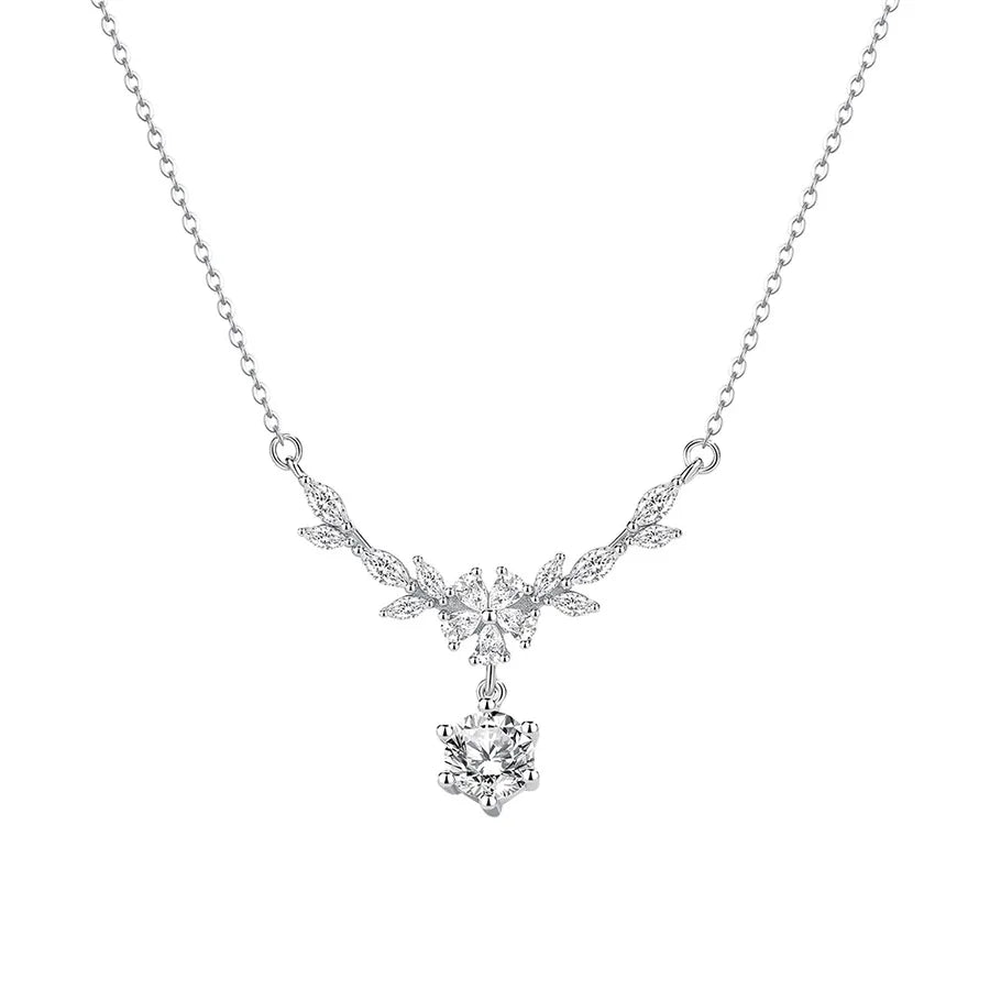 925 Sterling Silber Zirkon Kabelkette Einlage Korn Anhänger Halskette | Shop Nory