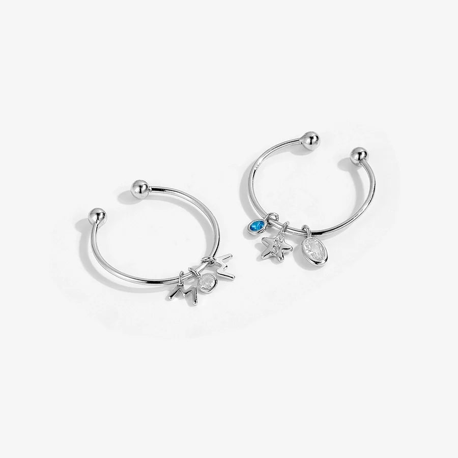 18K vergoldete weiße vergoldete 925 Sterling Silber Zirkon runde Buchstabenringe 925 Sterling Silber Ringe | Shop Nory