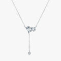 925 Sterlingsilber Lack plattiertes Zirkon Kabelkette Einlage Geometrisches Rechteck Anhänger Halskette | Shop Nory