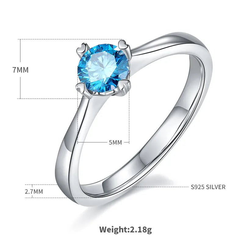Rhodinbeschichtete 925 Sterling Silber Zirkon Runde Ringe 925 Sterling Silber Ringe | Shop Nory