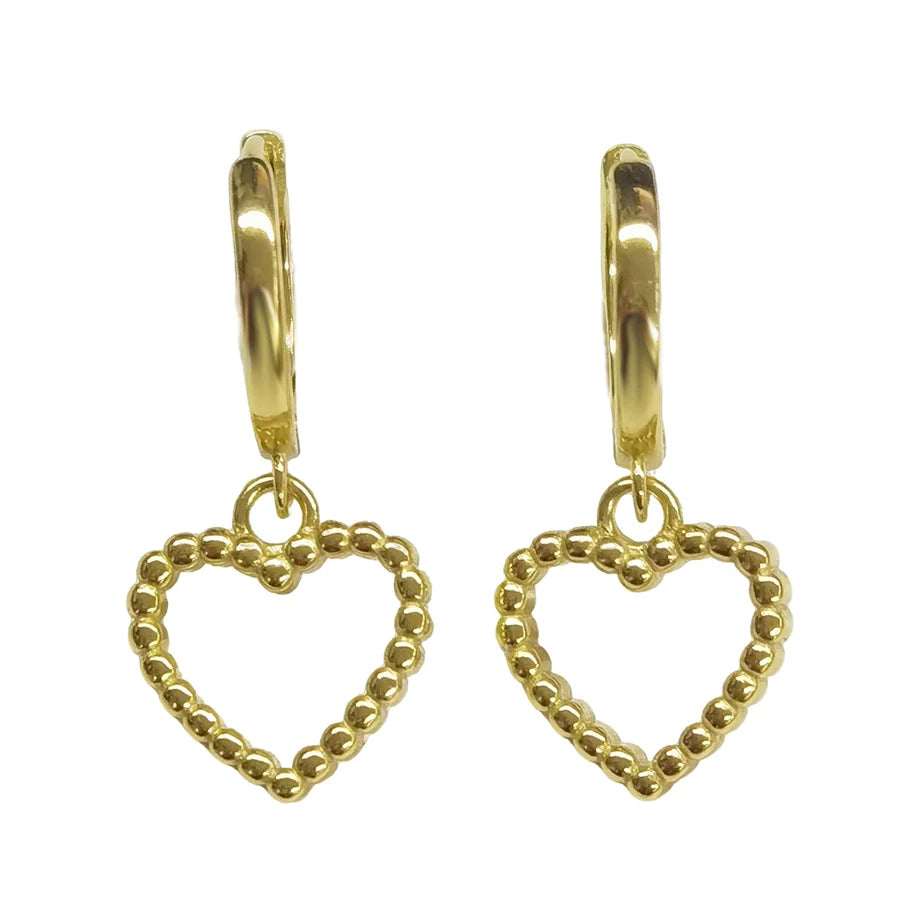 K Gold Vergoldet Weißgold Vergoldet 925 Sterling Silber 925 Sterling Silber Ohrringe Herzform Tropfenohrringe | Shop Nory