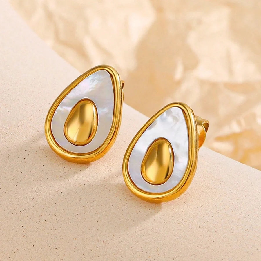 Ohrringe "Avocado" in Edelstahl - 18k vergoldet | Shop Nory