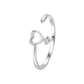 925 Sterlingsilber Zirkon Herzform Offene Ringe 925 Sterlingsilber Ringe | Shop Nory