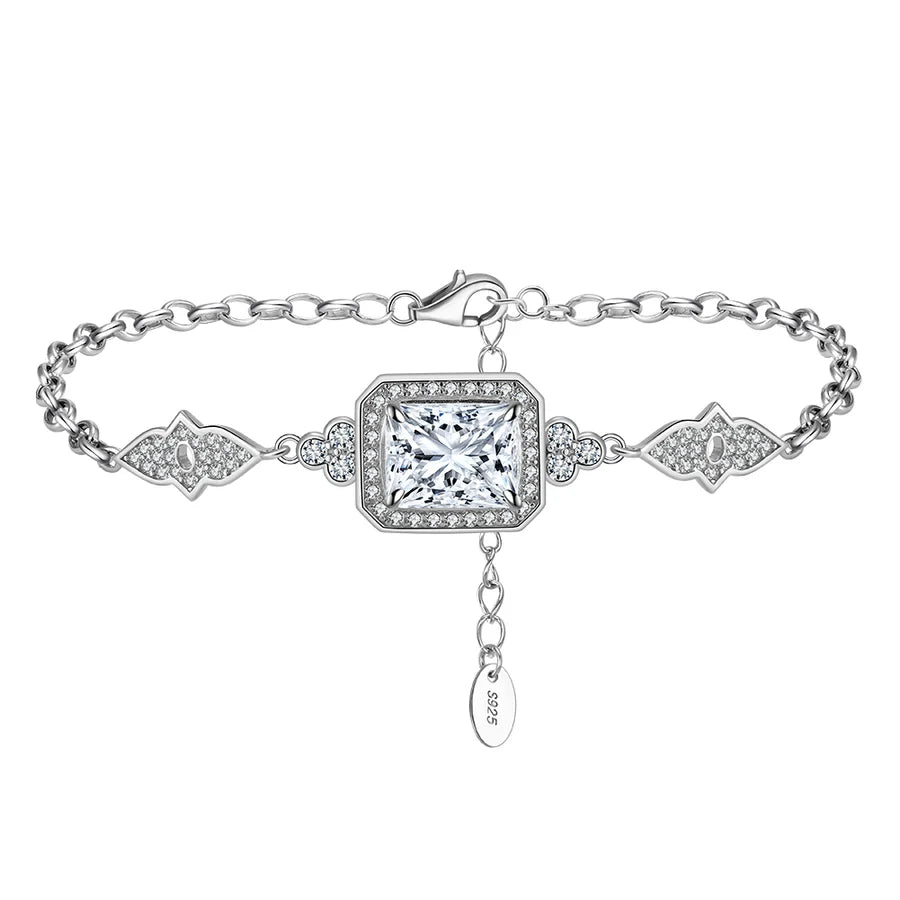 925 Sterling Silver Kabelkette Armbänder Luxuriöser Einfacher Stil Glänzend | Shop Nory