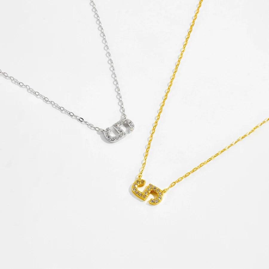 925 Sterling Silber Zirkon Kabelkette Einlage Geometrisches Kreuz Anhänger Halskette | Shop Nory