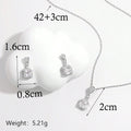 925 Sterling Silber Plattierte Platin Ohrringe und Halskette Set | Shop Nory