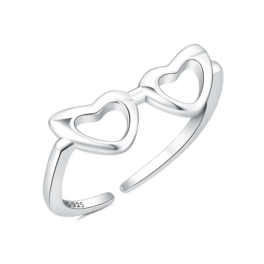 925 Sterlingsilber Buchstaben-Mond-Flugzeug Offene Ringe 925 Sterlingsilber Ringe | Shop Nory