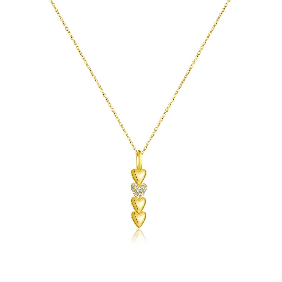 925 Sterling Silber Zirkon Kabelkette Herzform Anhänger Halskette | Shop Nory