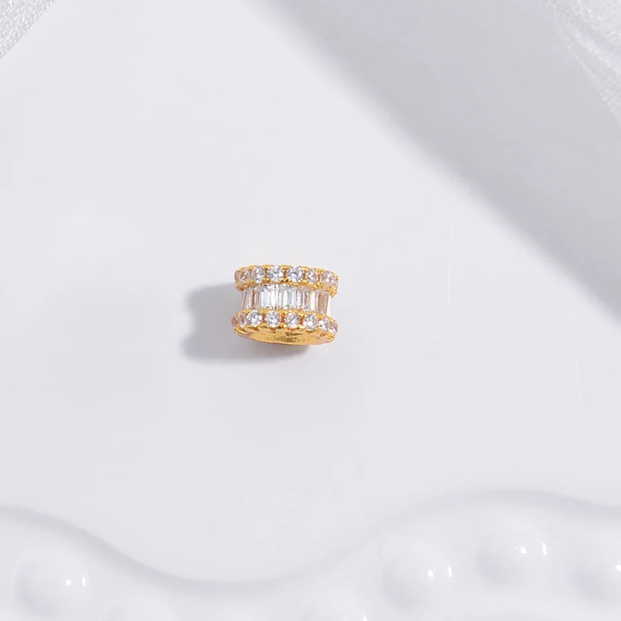 S925 Sterlingsilber T Quadrat Diamant Hohlperle Separate/lose Perlen Handgemacht DIY Große Öffnung so gut wie Regenfass Perlen Perlenzubehör Sz73 | Shop Nory
