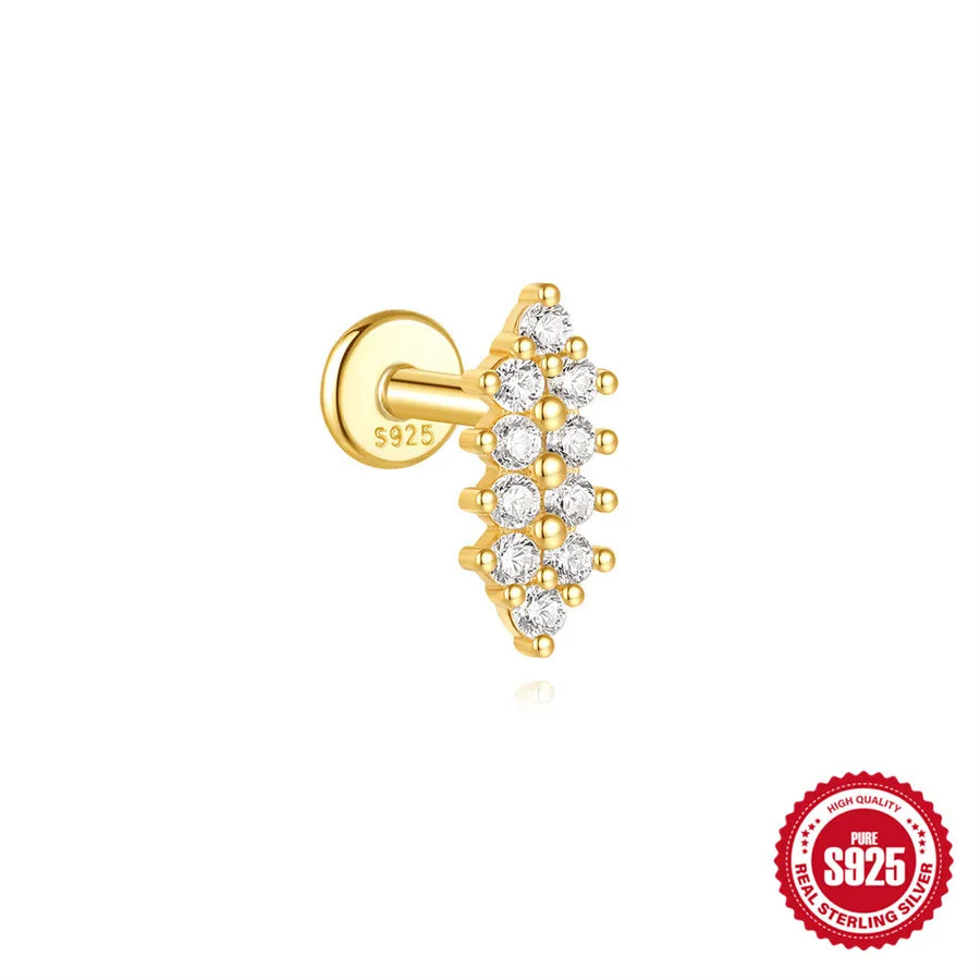 1 Stück 925 Sterling Silber Zirkon 925 Sterling Silber Ohrringe Geometrische Teufelsauge Ohrstecker | Shop Nory