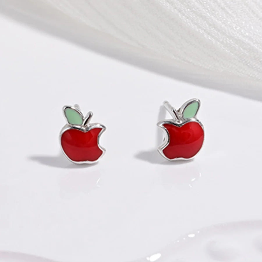 1 Paar 22K goldplattiert rhodiumbeschichtet 925 Sterling Silber Zirkon 925 Sterling Silber Ohrringe Weihnachtsbaum Weihnachtsmütze Obst Ohrstecker | Shop Nory