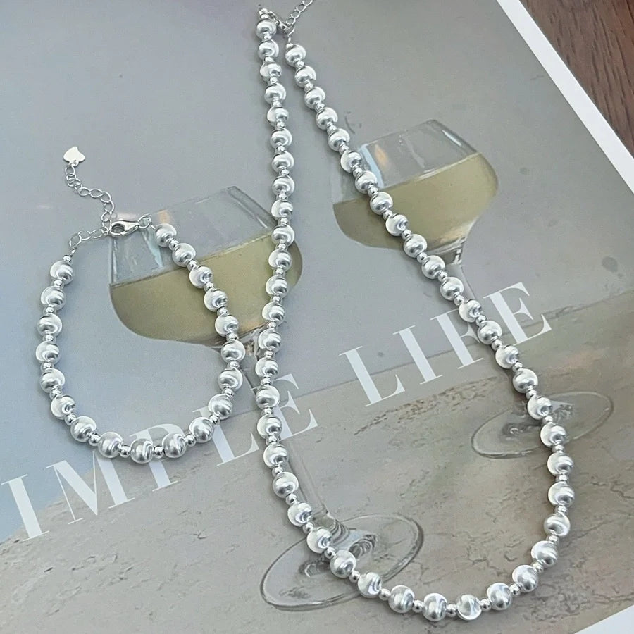 925 Sterling Silber Opal Kugelkette Beschichtung Geometrische Halskette | Shop Nory