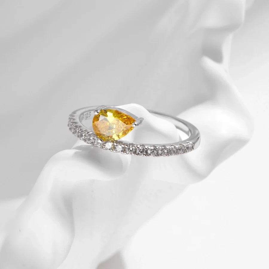 Rhodium-beschichtete 925 Sterling Silber Zirkon Geometrische Ringe 925 Sterling Silber Ringe | Shop Nory