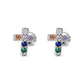 1 Paar 925 Sterling Silber Zirkon 925 Sterling Silber Ohrringe Kreuz Ohrstecker | Shop Nory