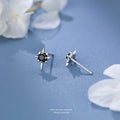 1 Paar S999 Silber Zirkon 925 Sterling Silber Ohrringe Achtstrahlige Stern Ohrstecker | Shop Nory