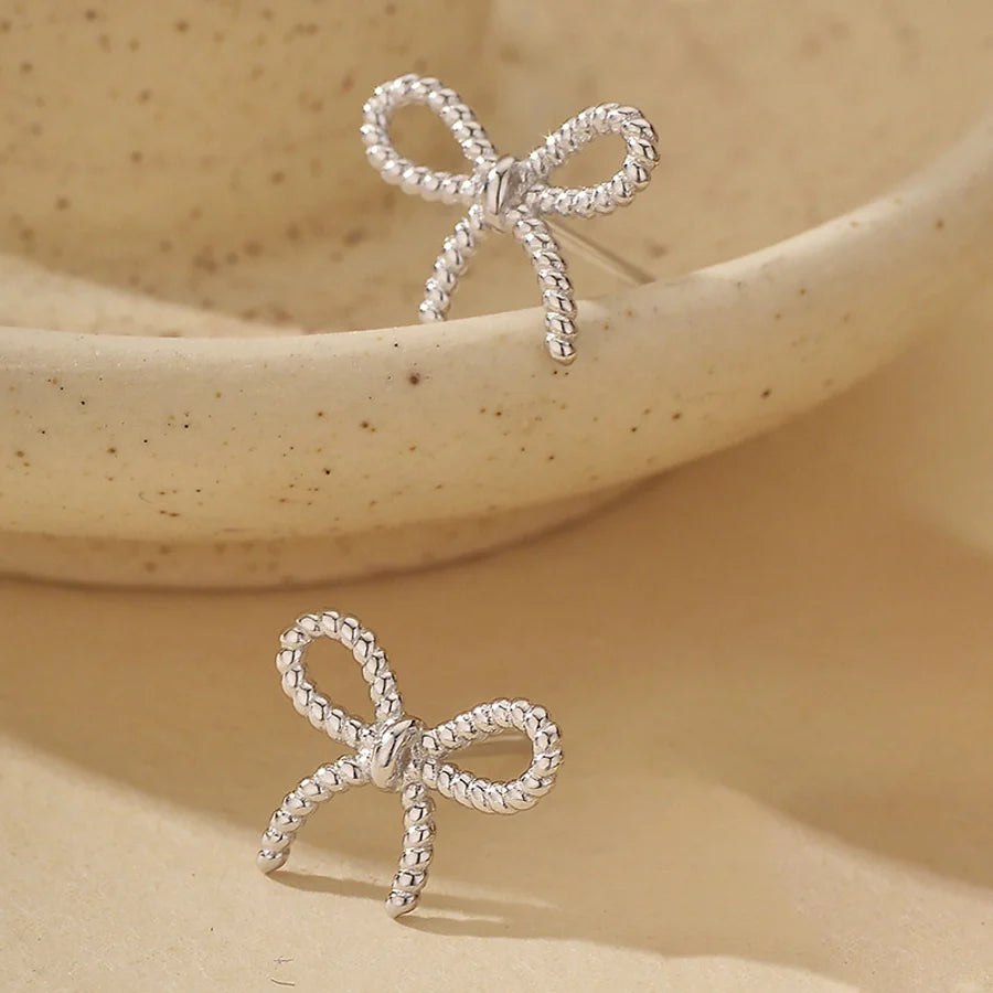 1 Paar 925 Sterling Silber 925 Sterling Silber Ohrringe Schleife Knoten Ohrstecker | Shop Nory